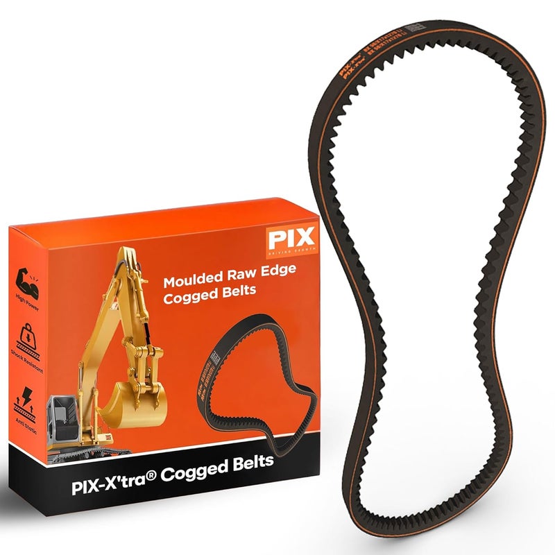 Pix AX22 Cogged V-Belt – 1/2 x 24in OC, Industrial Drive V-Belt for High Horsepower Applications, Compressors, Pumps, Fans, Vacuum Pumps, Blowers, Generators, Heat Exchangers, and Industrial Drives - Image 1